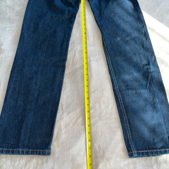 Levi's 505 Mens Original Regular Fit Jeans Straight Leg Dark Wash 32x34 - Picture 7 of 13